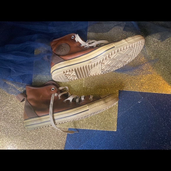 CONVERSE LTHR VTG WARM COGNAC Sneakers FLAWED RARE - Picture 12 of 16